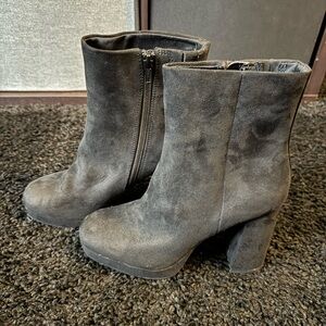 LC by Lauren Conrad Black Suede Ankle Boots